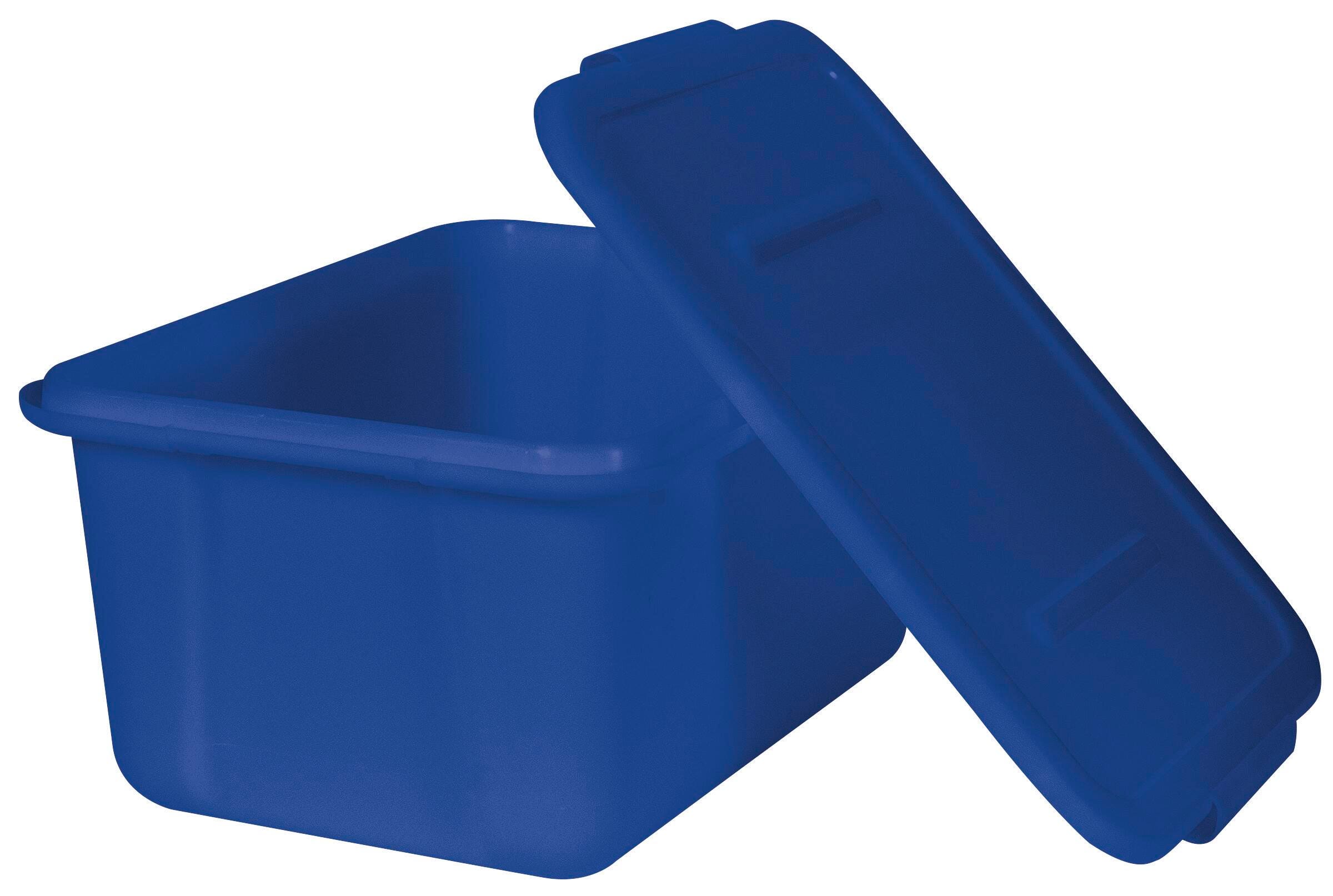 School Smart Large Storage Bin with Non-Snap Lid, 15 Quart, Blue 276865